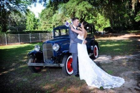 classic wedding with old cars