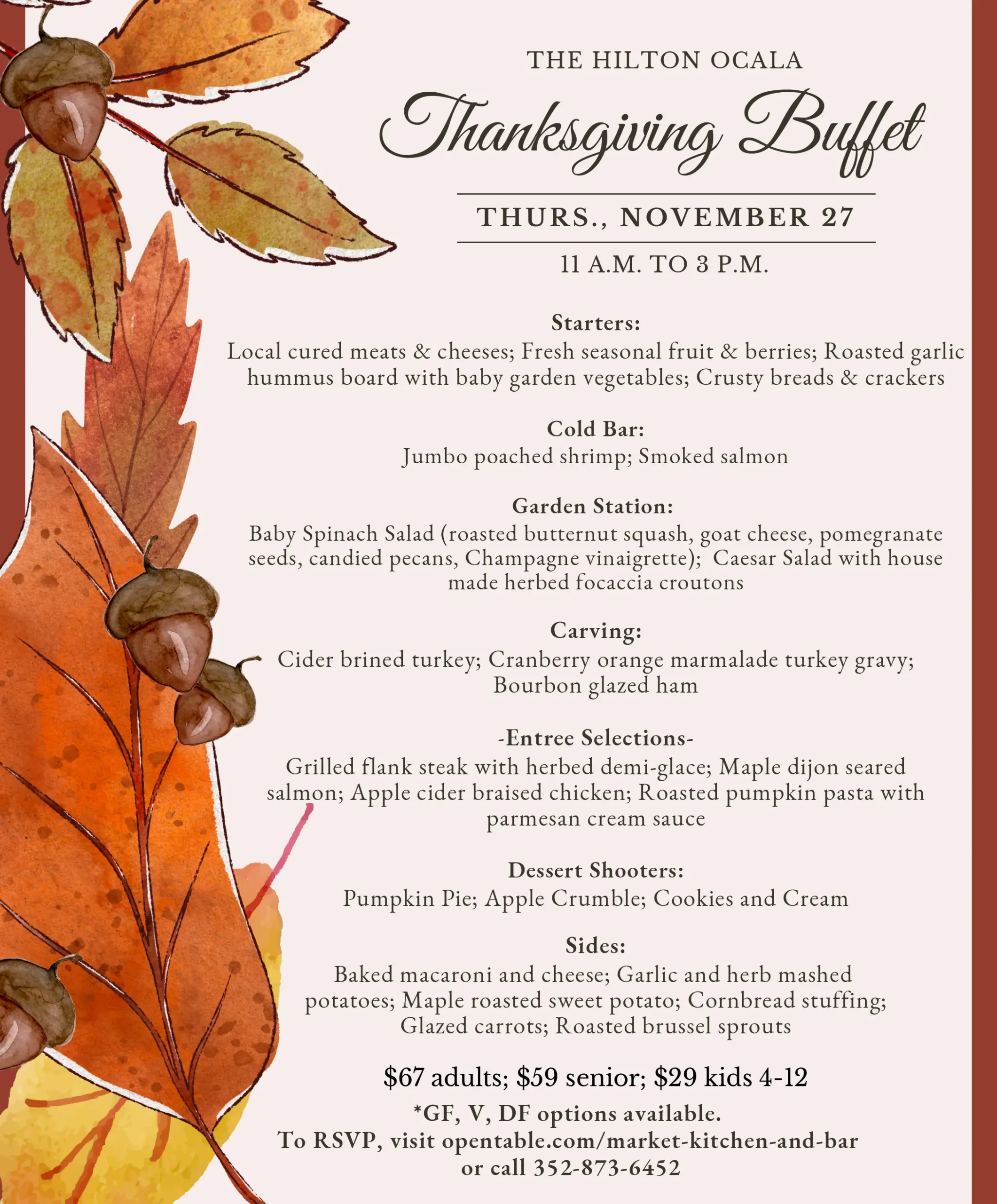 Thanksgiving buffet table setting